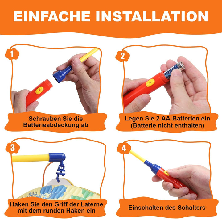 REDTRON 4er LED Laternenstab Elektrisch 50cm für St Martin, Sankt Martin Laterne Kinder Elektrischer