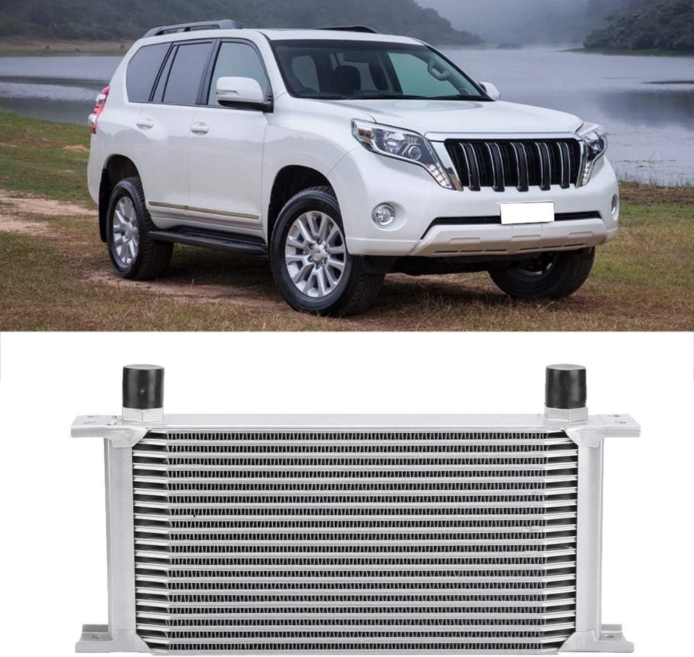 KSTE Ölkühler Universal, 19-Row britischen Typ Motor Motorölkühler Kühler Kühlsystem Silber