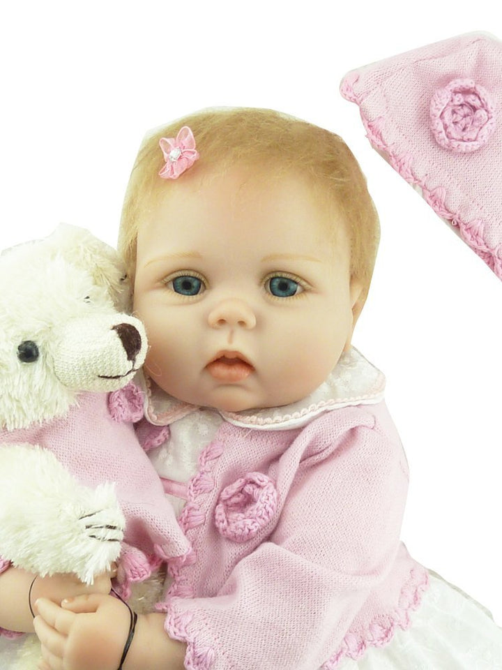 ZIYIUI Reborn Puppe 22 Zoll 55 cm Lebensecht Baby Reborn Mädchen Handgemacht Weiche Vinyl Silikon Re