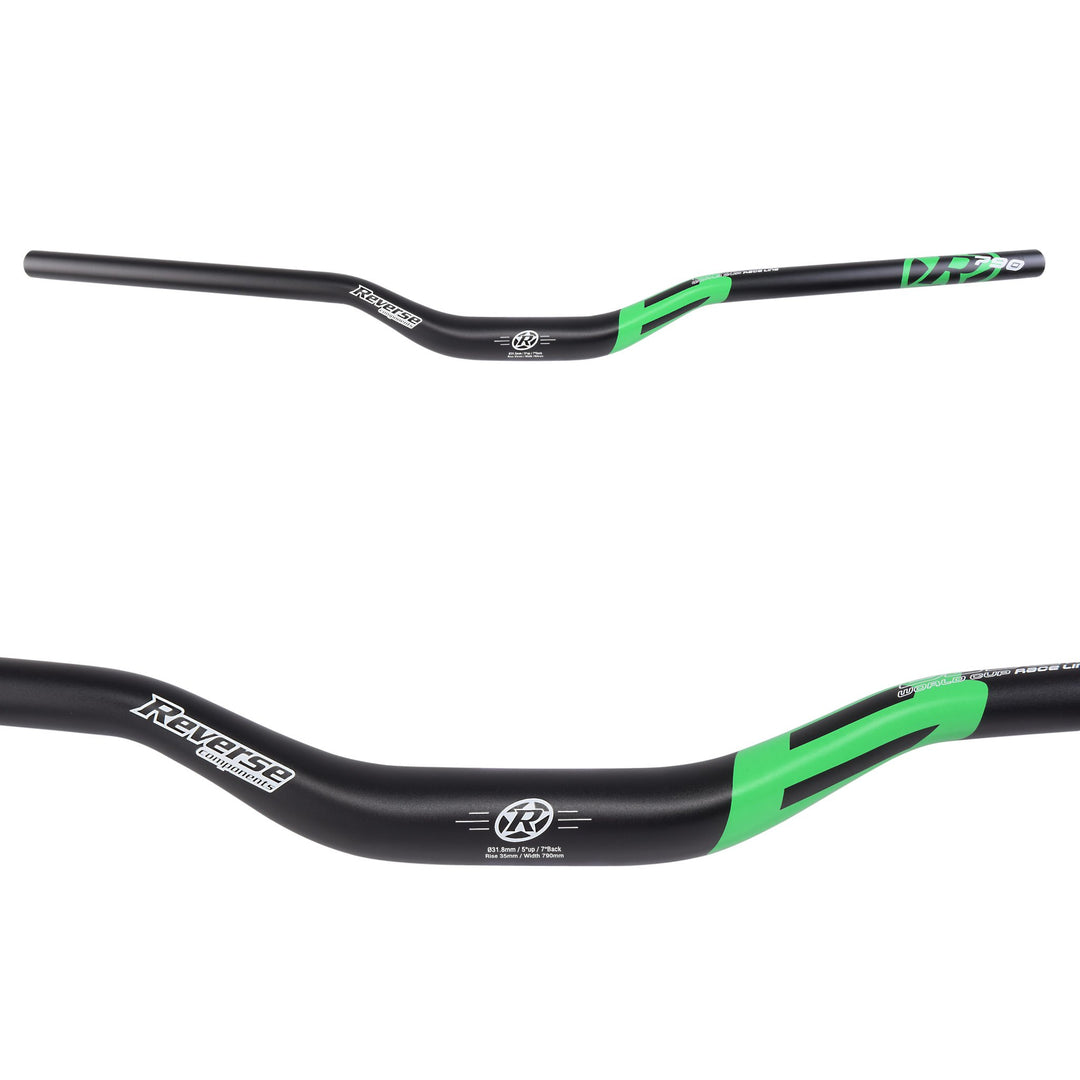 Reverse Base Fahrrad Lenker 31.8mm 790mm schwarz/grün: Grösse: 35mm Rise