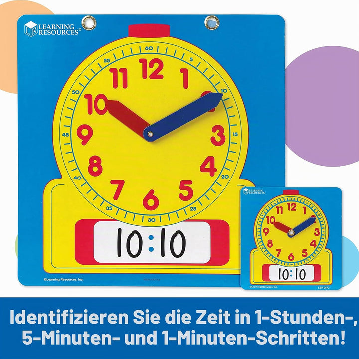 Learning Resources Set abwischbarer Uhren für das Klassenzimmer