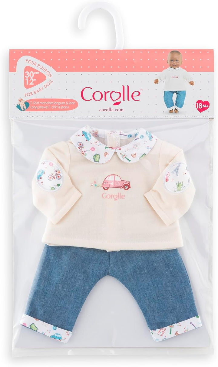 Corolle Mon Premier Poupon Hose und Top, Paris, für alle 30 cm Babypuppen, ab 18 Monaten
