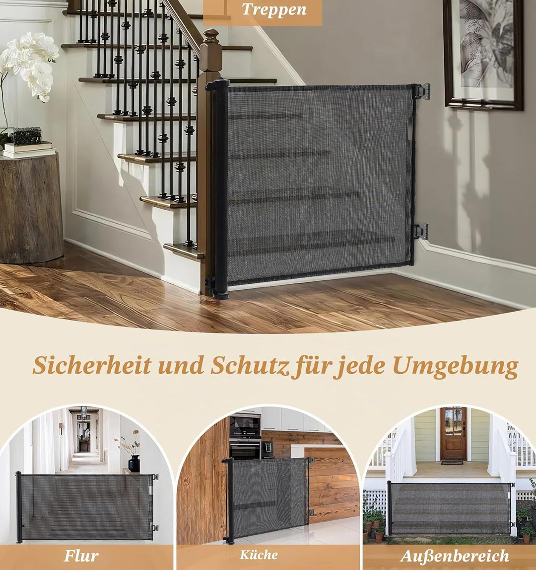 The Fellie Türschutzgitter Ausziehbar, Extra Breit Treppenschutzgitter 0-300cm, Treppenschutzgitter