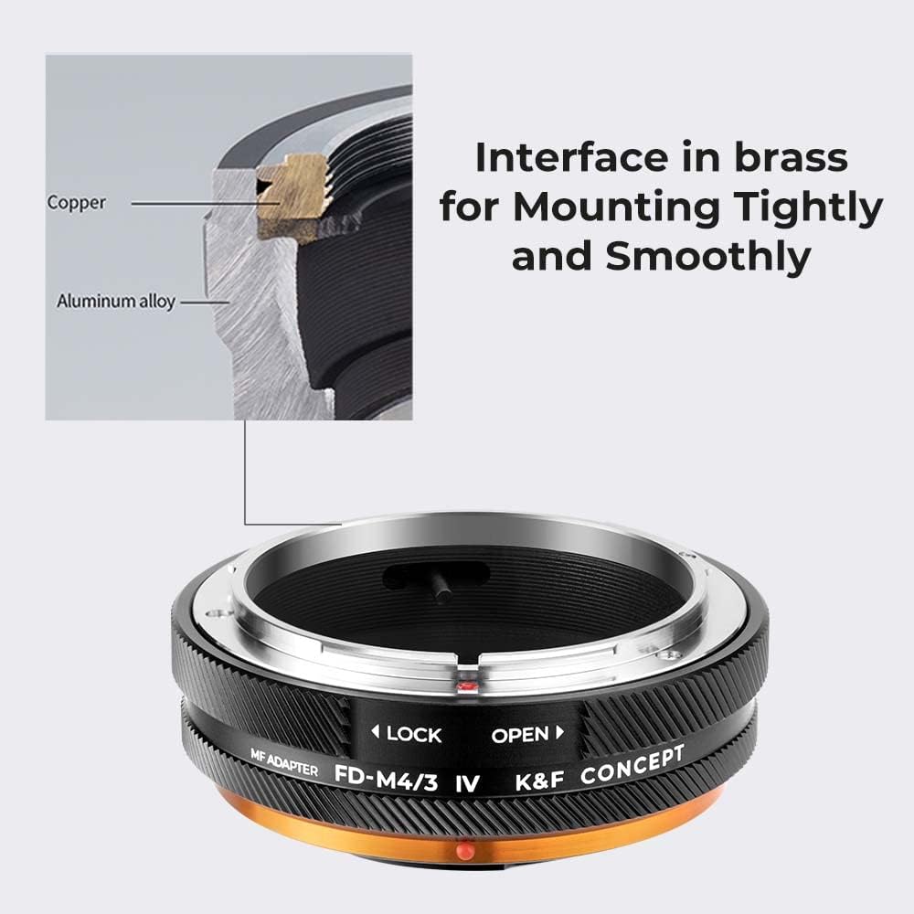 K&F Concept FD-M4/3 IV PRO MFT-Objektivhalterungsadapter, kompatibel mit Canon-n-Objektiv der FD/FL-