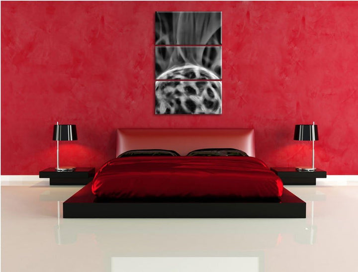 Pixxprint leuchtender Energieball als Leinwandbild/Grösse: 3 Teilig (120x80) cm/Wandbild/Kunstdruck/