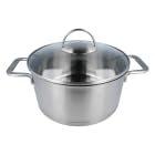 EUROHOME Kochtopf 2,9L - Kasserolle mit handlichem Griff - Edelstahltopf induktionsgeeignet - Fleisc