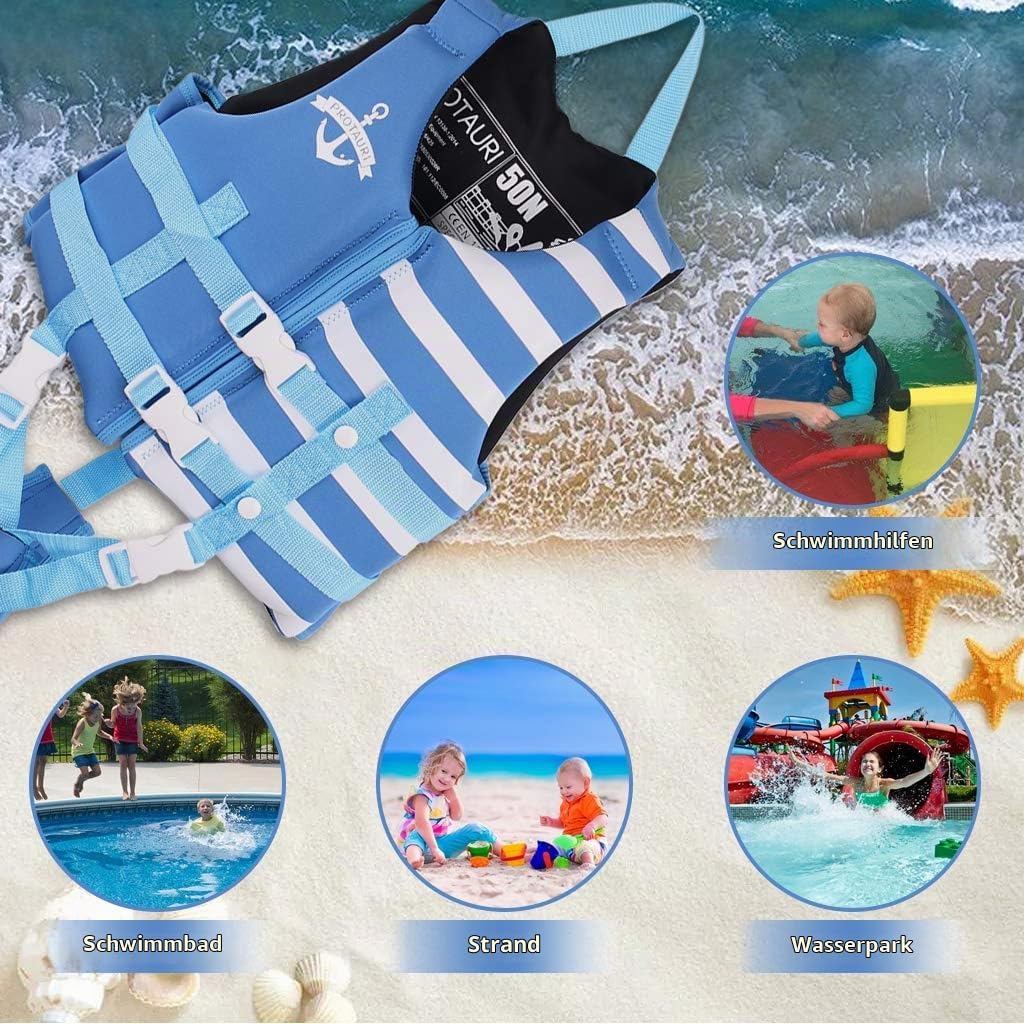 PROTAURI Kinder Schwimmerjacke - Jungen Mädchen Neopren Schwimmen Jacke Kleinkind Schwimmen Lernen B