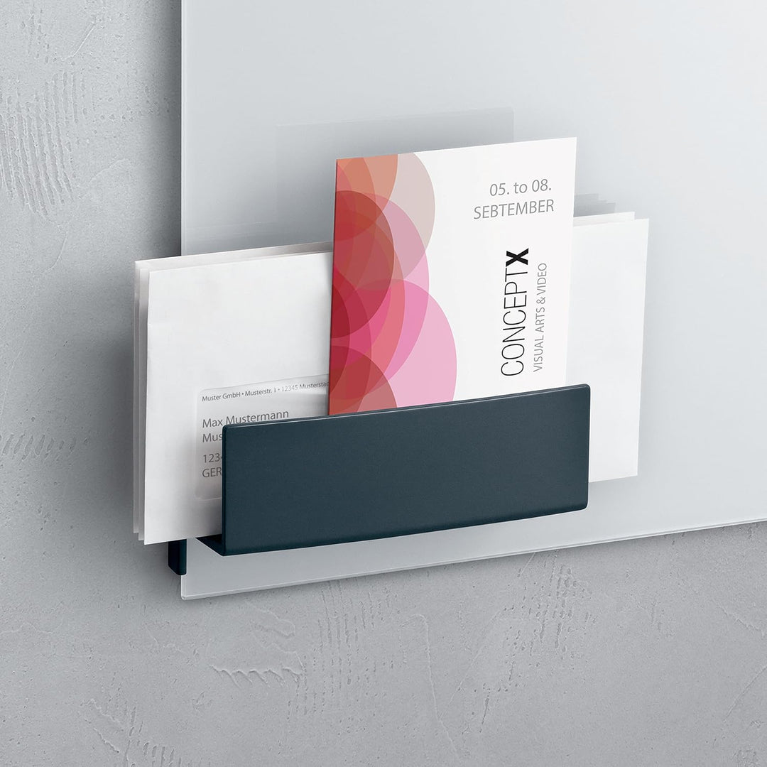 SIGEL GL803 Ablagefach anthrazit, für Glas-Magnetboards Grau, Grau