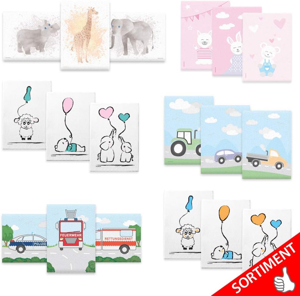 PRICARO Leinwand "Tierliebe", 20 x 30 cm, 3er Set