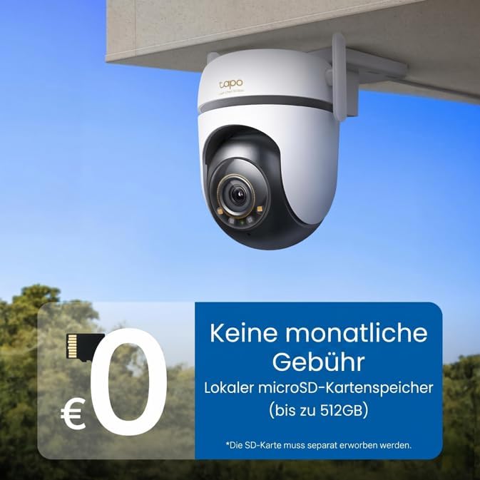 TP-Link Tapo C520WS Überwachungskamera Aussen, Starlight Farbe Nachtsicht,360° Kamera , 2K 4MP, 2 le