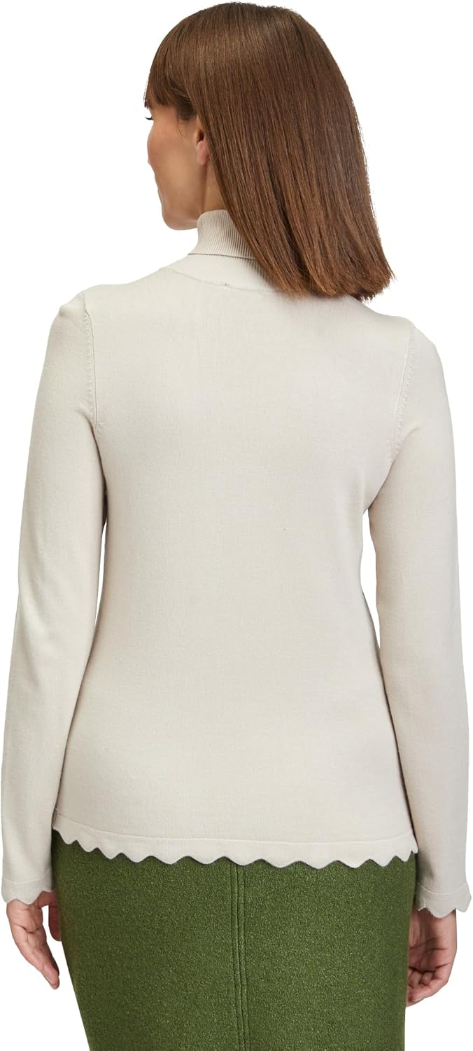 Betty Barclay Damen Feinstrickpullover mit Wellenstruktur, Beige