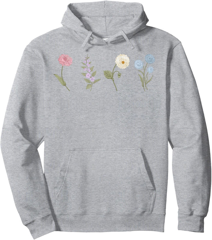 Trendy Embrace Flower Stems Pullover Hoodie