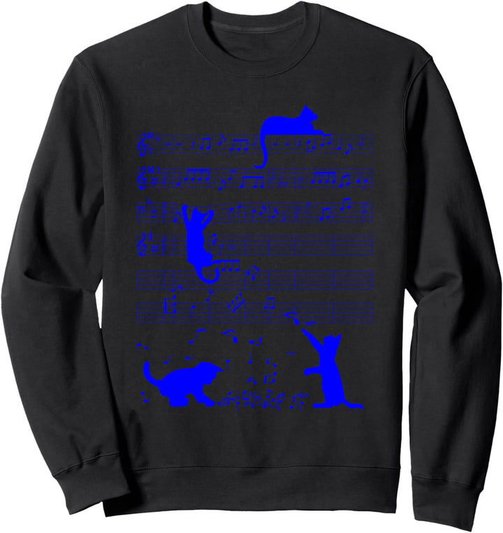 Cute Cats Kitty Musik Noten Musiker Kunst Sweatshirt