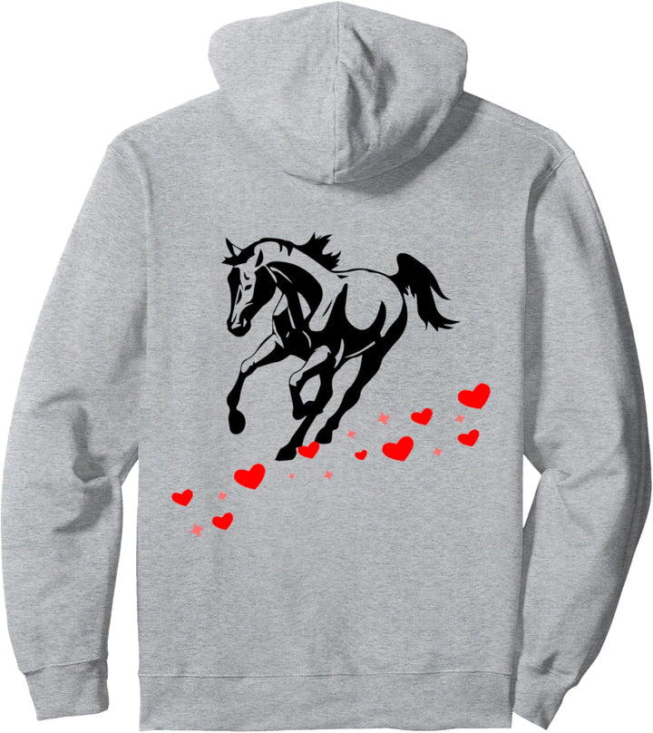 Wildes Pferd mit Huf und Herz Reiter reiten Pullover Hoodie