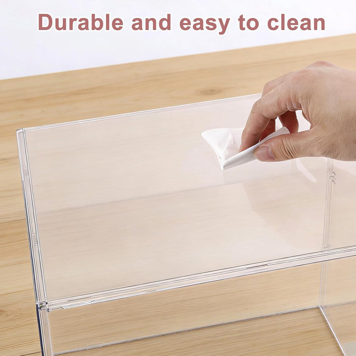 Babyflasche Organizer, 3-Etagen Klar Acryl Lagerung Box mit 2 Entfernbar Trennwände &amp; Magnet Tür Gro