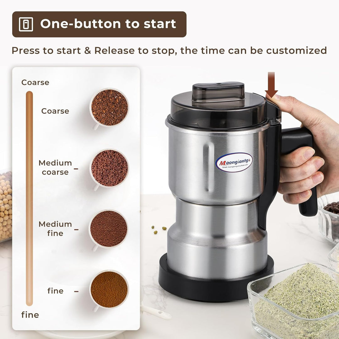 Moongiantgo Getreidemühle Elektrische Multifunktionale Ultrafeine Gewürzmühle & Kaffeemühle (250W 22