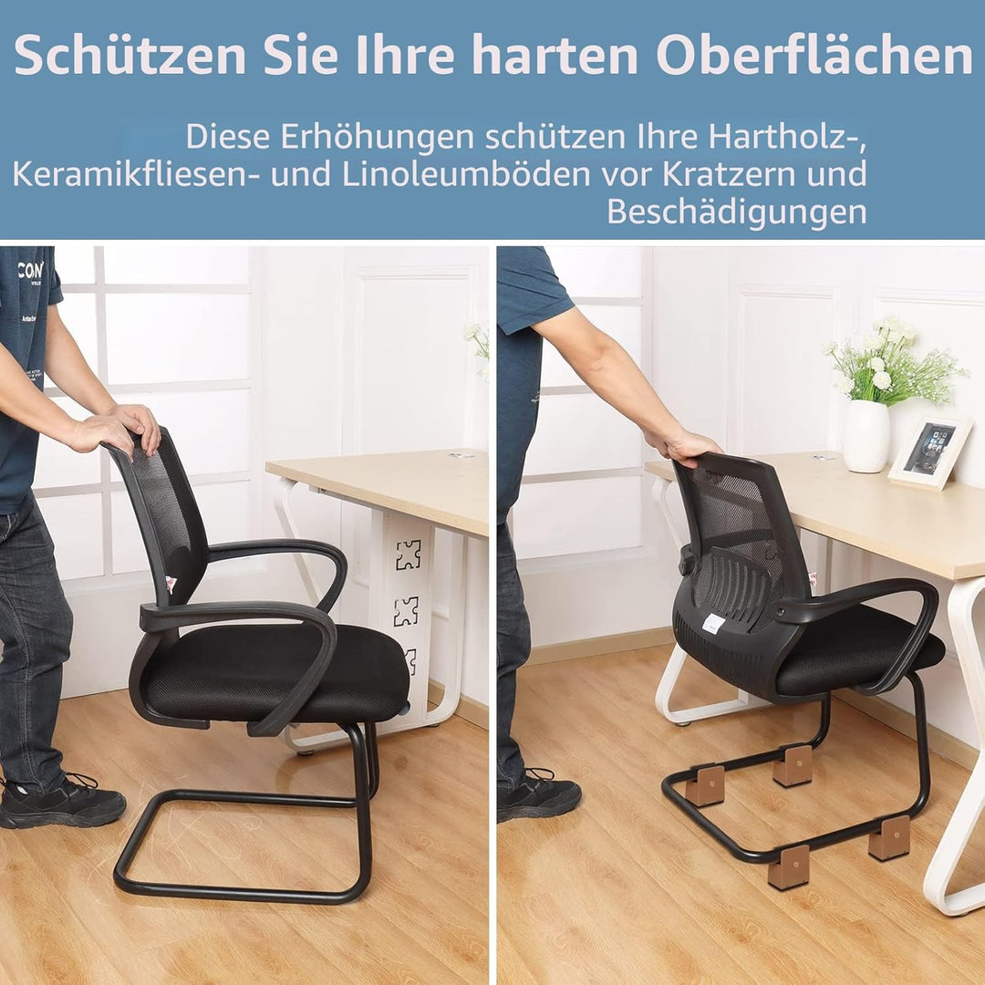 Ezprotekt Verstellbare Stuhlerhöhung mit Schraubklemme, 5,1 cm Höhe, robuste Sofa-Tische, Bettmöbel-