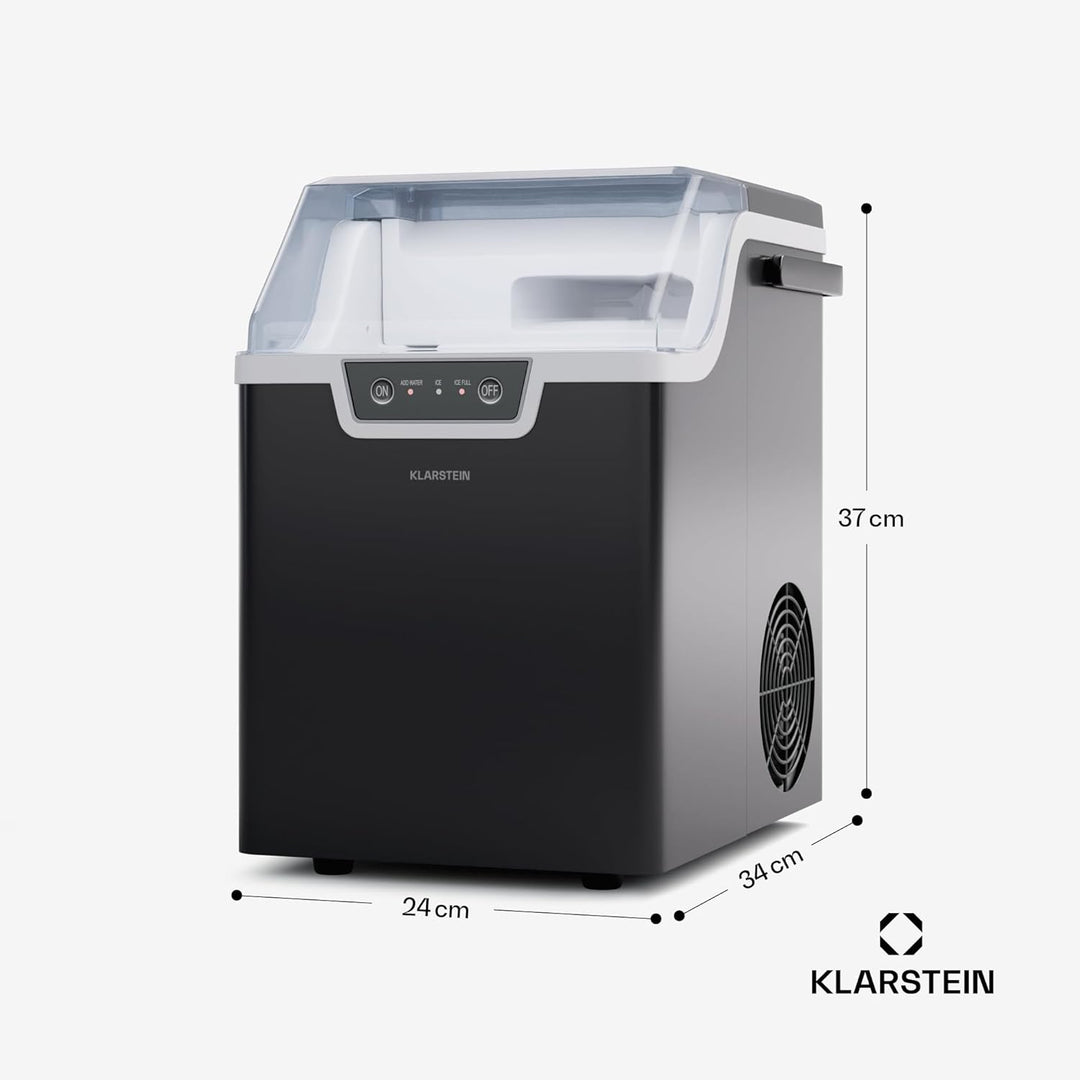 Klarstein Eiswürfelmaschine für Zuhause, Camping &amp; Gastro, 200W Mini-Eiswürfelmaschine Klein, 4 Min