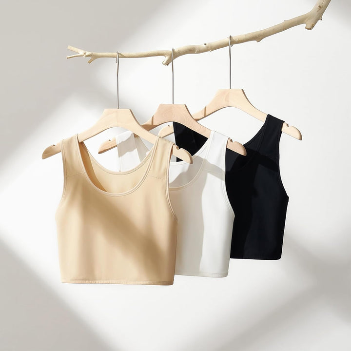 Transgender Brust Binder FTM Binder Trans Halb Breast Binder BH Kompression Tank Top Schwarz M, Schw