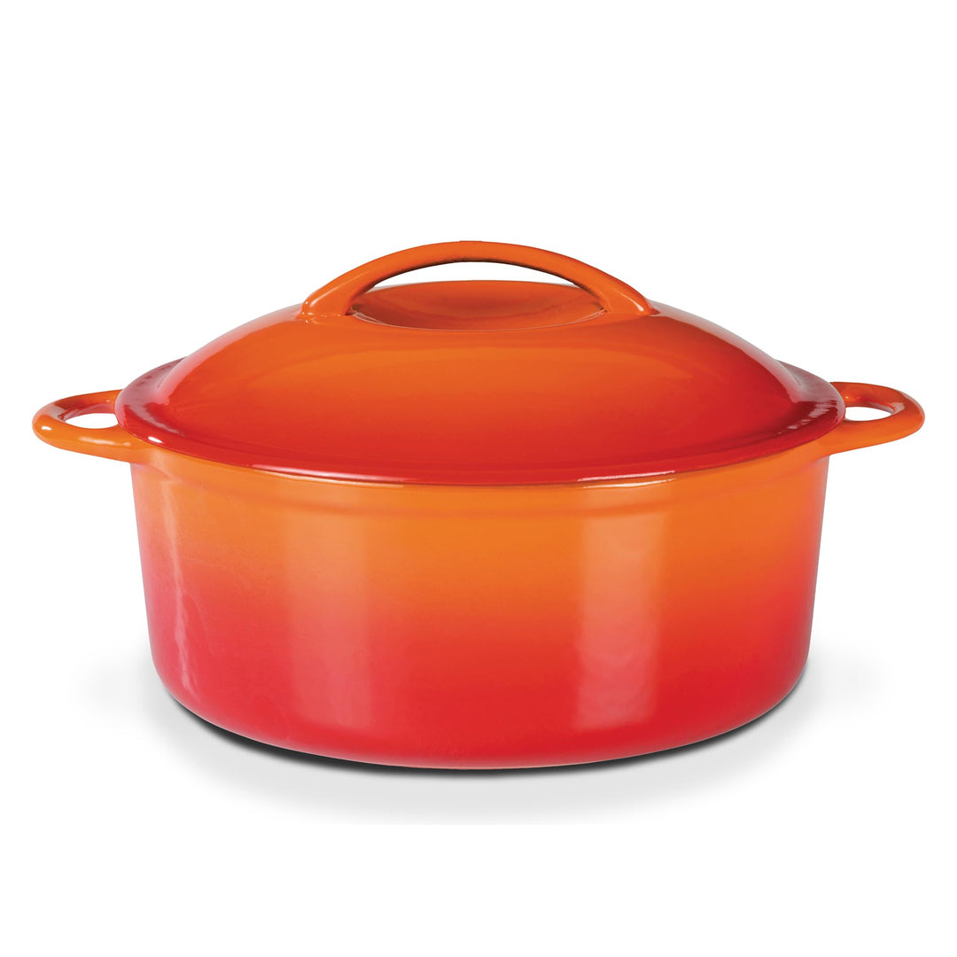 GSW 717243 Shadow Kochtopf mit Deckel 24cm / ca. 4,0 Liter, Gusseisen, orange/creme, 24 cm