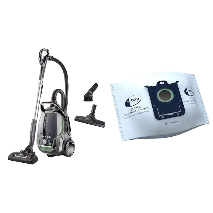 AEG VX9-2-ÖKO Staubsauger mit Beutel & GR210S s-Bag Ultra Long Performance Staubsaugerbeutel (3 XXL