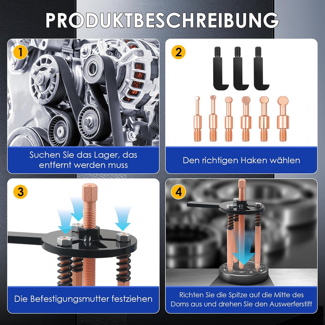 36-in-1 Lagerabzieher Set, Innenlager Abzieher Trennsatz, Lager Demontage Abzieher, Kugellager Abzie