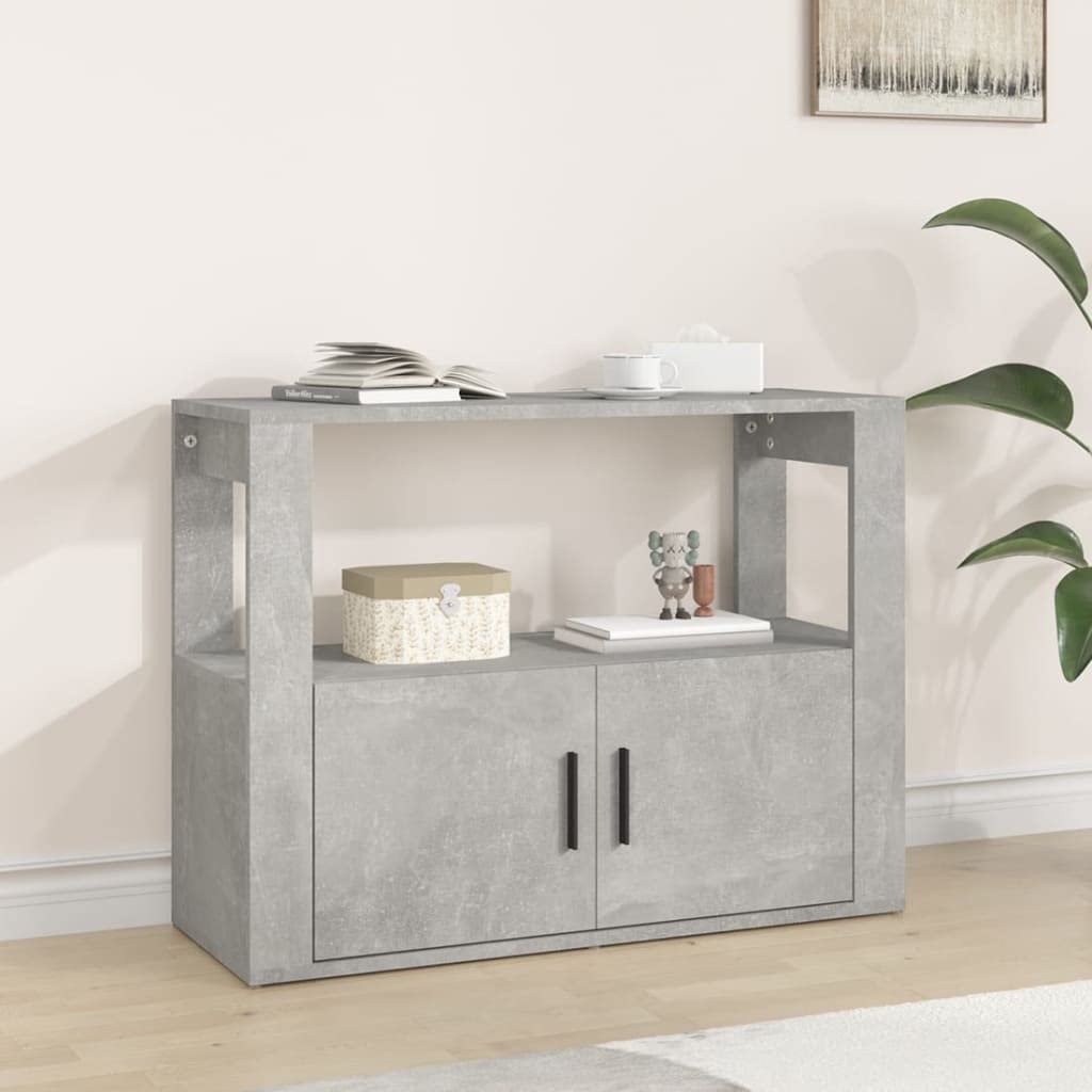 FIRBNUS 80x30x60 cm Seitenschrank mit Ablage und Türen Beistellschrank Schubladenschrank Lowboard La