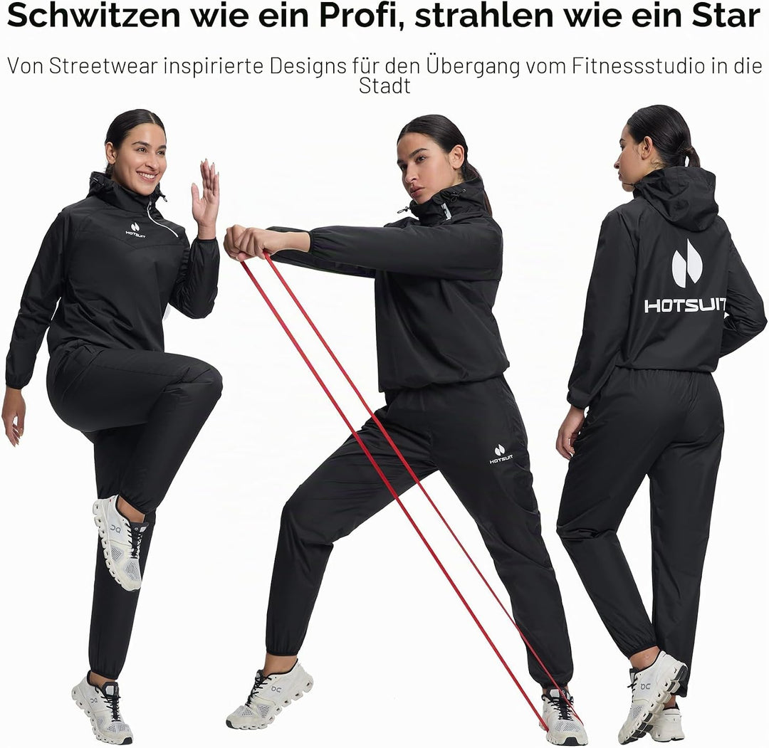 HOTSUIT Schwitzjacke/Schwitzanzug Damen Sauna Trainingsanzug Sportanzug Schwitzanzug Fitness Trainin