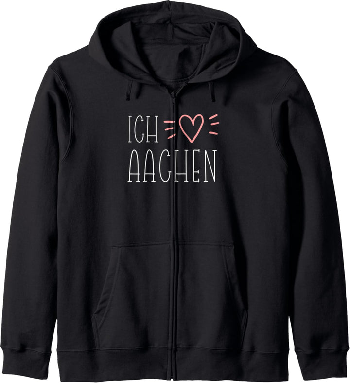 Ich liebe Aachen Herz Souvenir Geschenk Kapuzenjacke