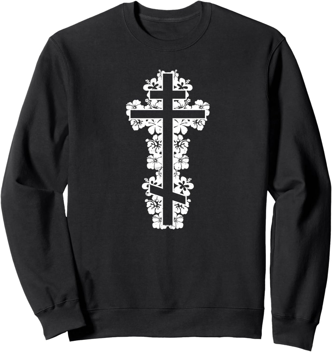 Orthodox mit floralem Christogramm Sweatshirt