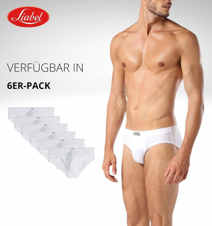 Liabel ® 6 Classic Herren Slip aus Baumwolle Unterwäsche ohne Etiketten, Cotton Stretch Essential M