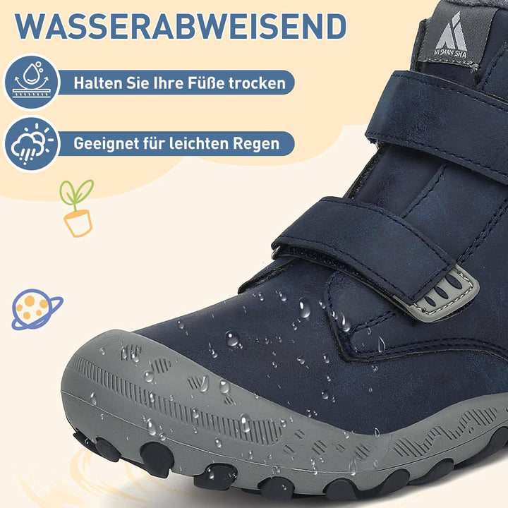 Mishansha Kinder Winterschuhe Mädchen Winterstiefel Warm Schneestiefel Gefüttert Boots Wasserdicht 2