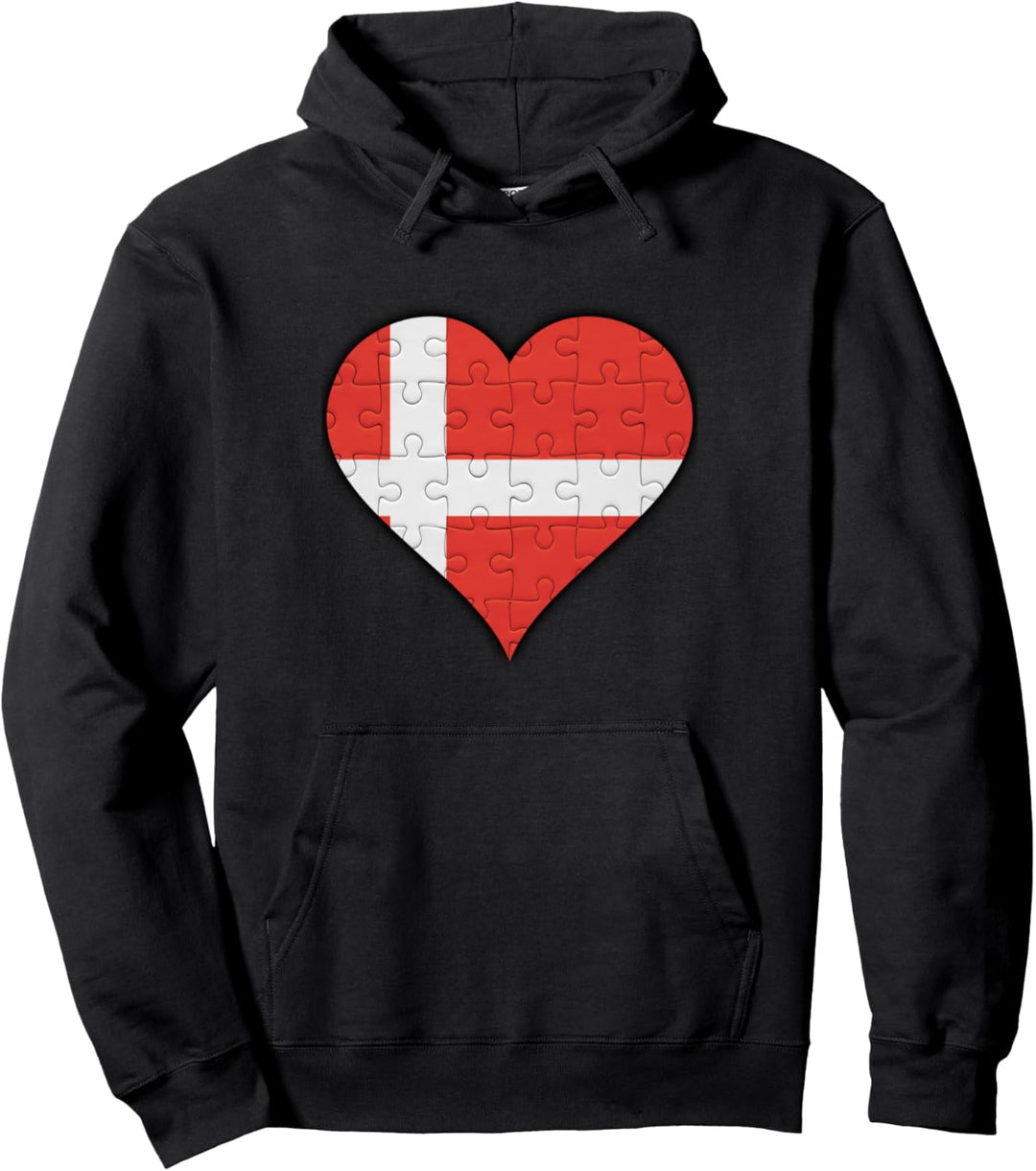 Dänemark Dänische Flagge Herz Pullover Hoodie