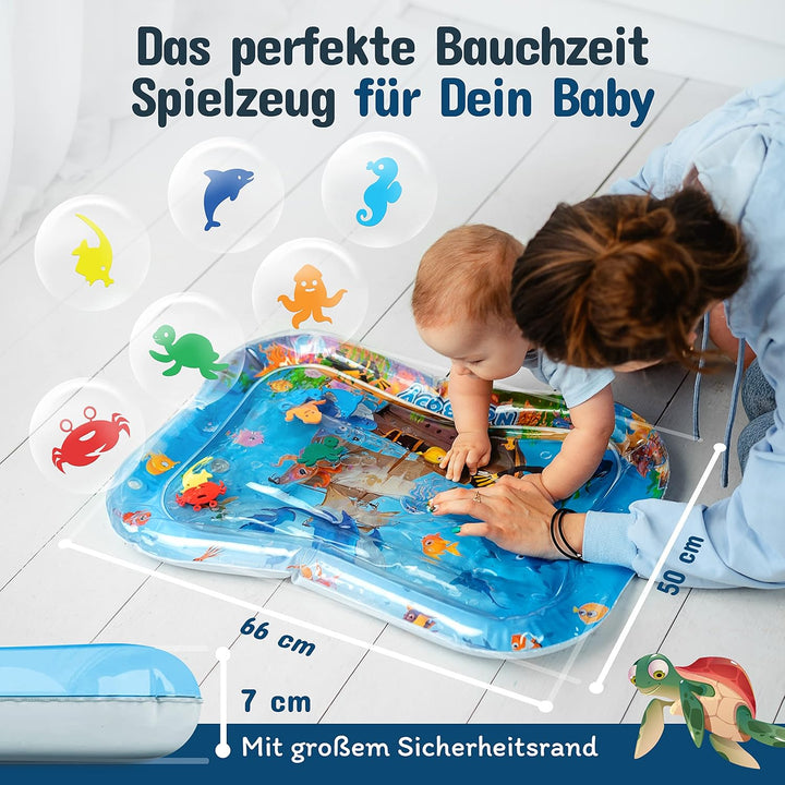 NouBaby® Wassermatte Baby BPA Frei Gross I Babymatte und Spielzeug ab 3, 6 und 9 Monate I Wasserspie