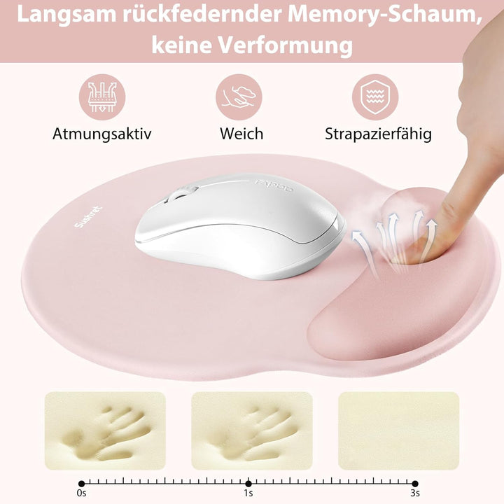 Mauspad &amp; Tastatur Handballenauflage, 3-in-1 Ergonomisches Gel Memory Foam Mauspad mit Handgelenkstü