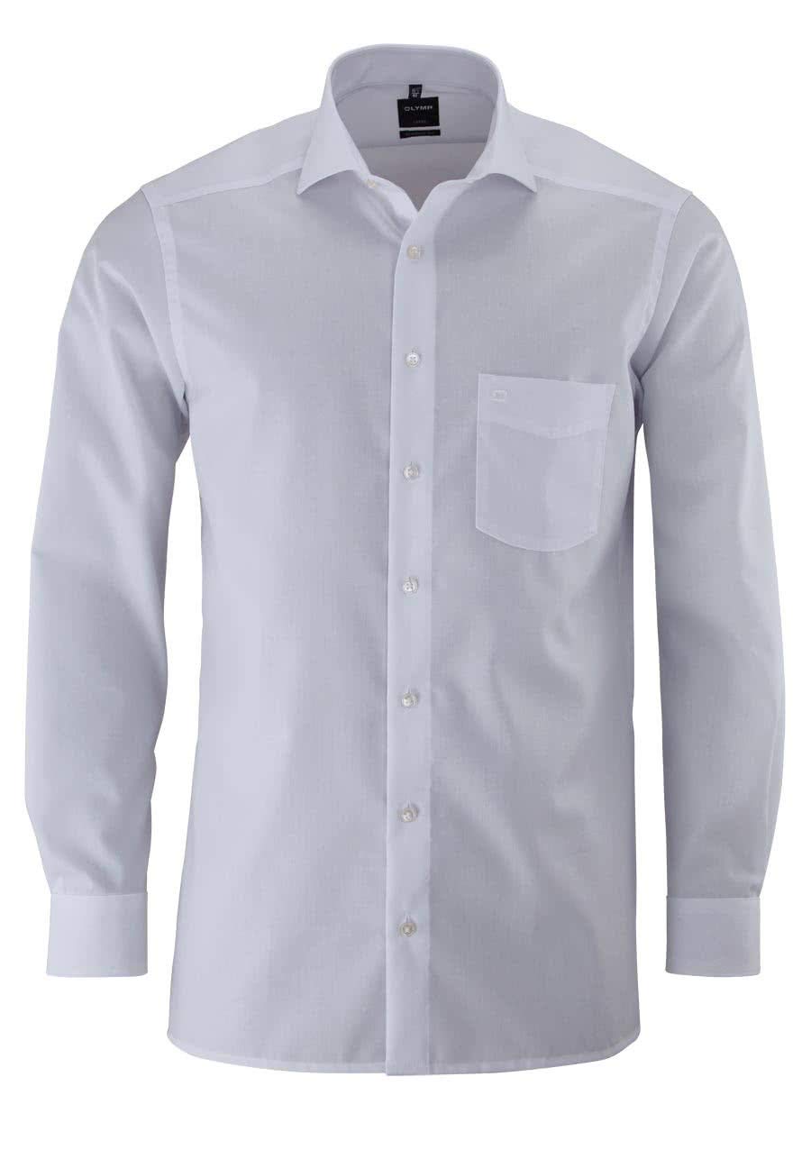 OLYMP Luxor modern fit Hemd Haifisch Kragen Langarm Popeline weiss 45 Weiss, 45 Weiss