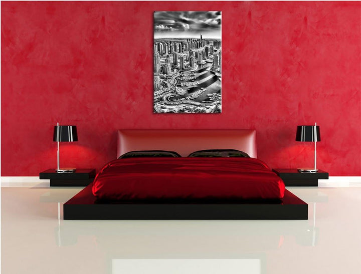 Pixxprint Dubai Hotel Burj al Arab / 100x70cm Leinwandbild bespannt auf Holzrahmen/Wandbild Kunstdru