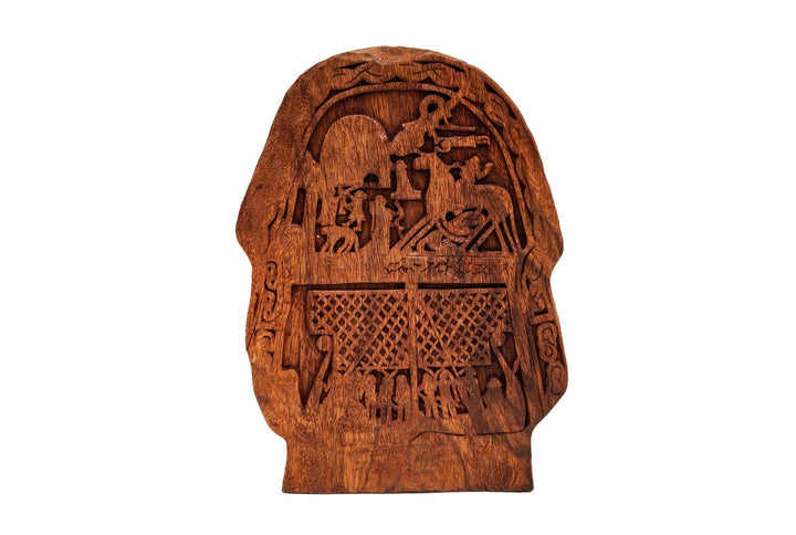Windalf Wikinger Holzrelief Odin AUF Sleipnir 33 cm Vikings Bildstein Nordische Mythologie Tjängvide