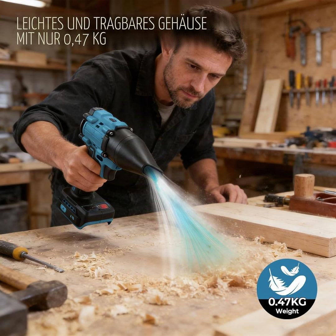 Akku-Staubwedelgebläse für Makita 18V, 2 in 1 Handstaubsauger Bürstenloser Laubbläser 85000 U/min mi