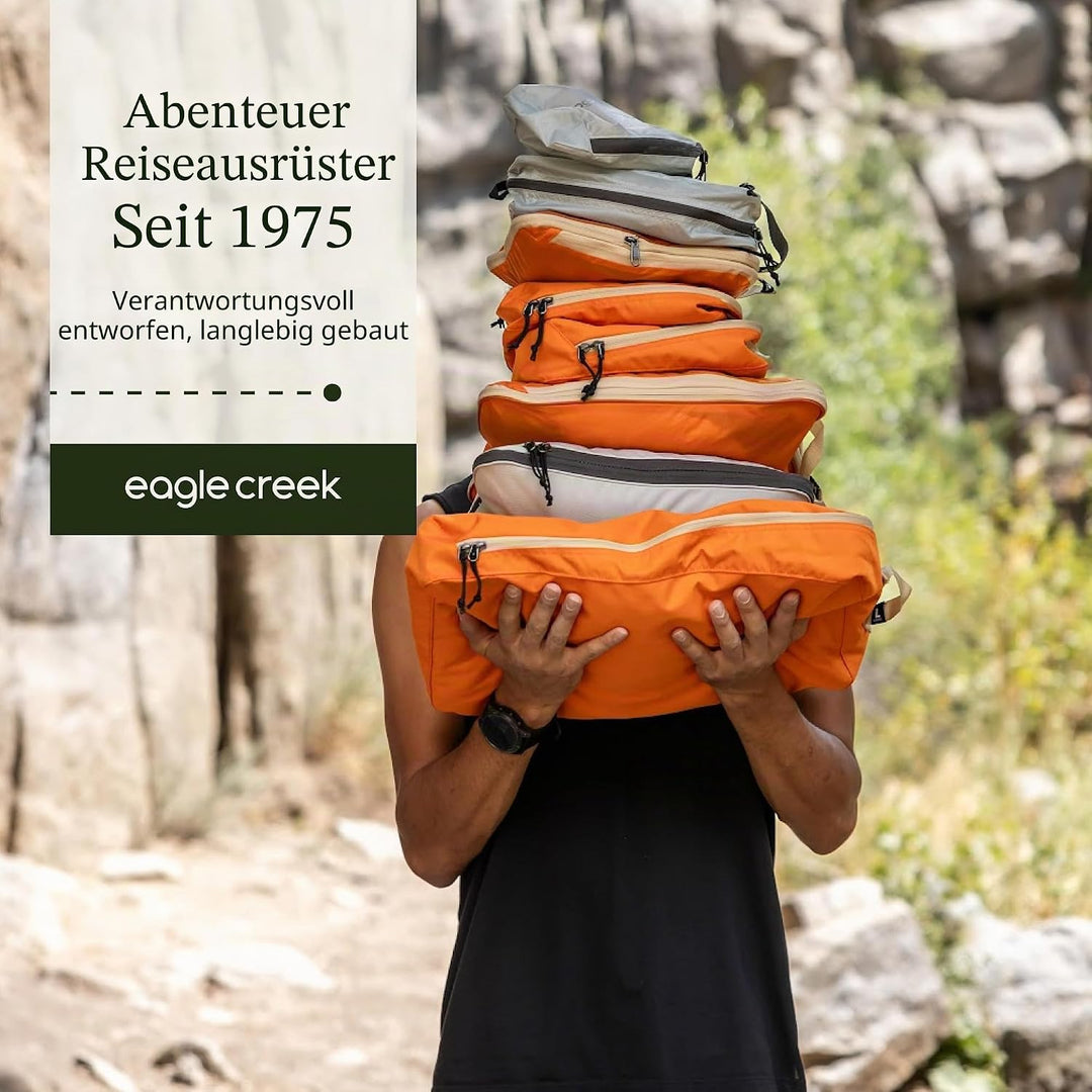 Eagle Creek Pack-It Starter Set I Garment Folder L & 2 Packwürfel S+M I Knitterfrei & Kofferorganisa