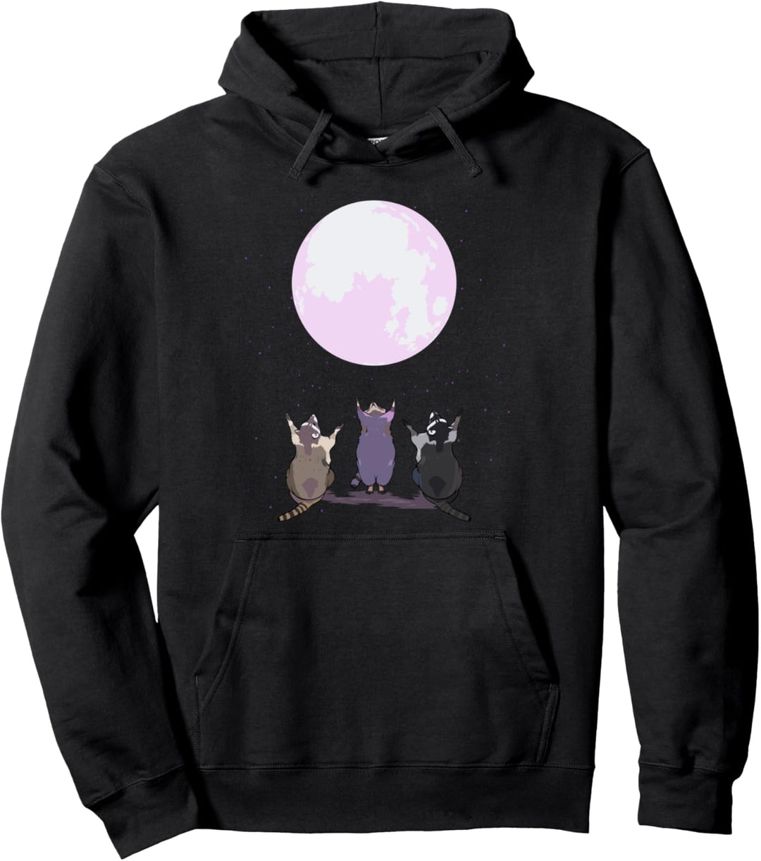 Waschbären-Parodie "Howl At The Moon Three Wolves Parodie – Niedlicher Waschbär Pullover Hoodie