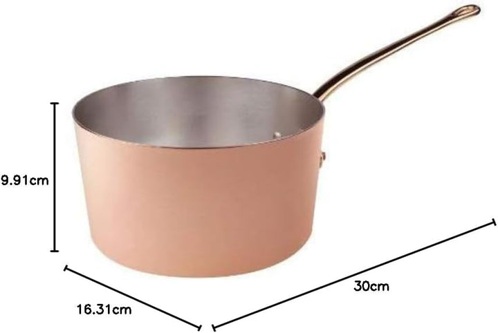 Pentole Agnelli ALCU105F16 Hochverzinkter Kupferauflauf mit 1 Griff, 16 cm, 16 cm