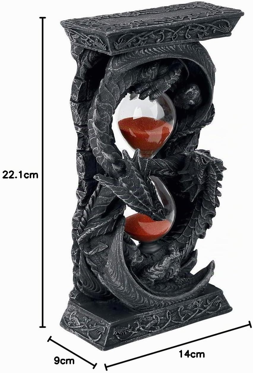 Nemesis Now Time Guardian Dragon Sanduhr, 18 cm, Harz, Grau 18 cm Grau, 18 cm Grau