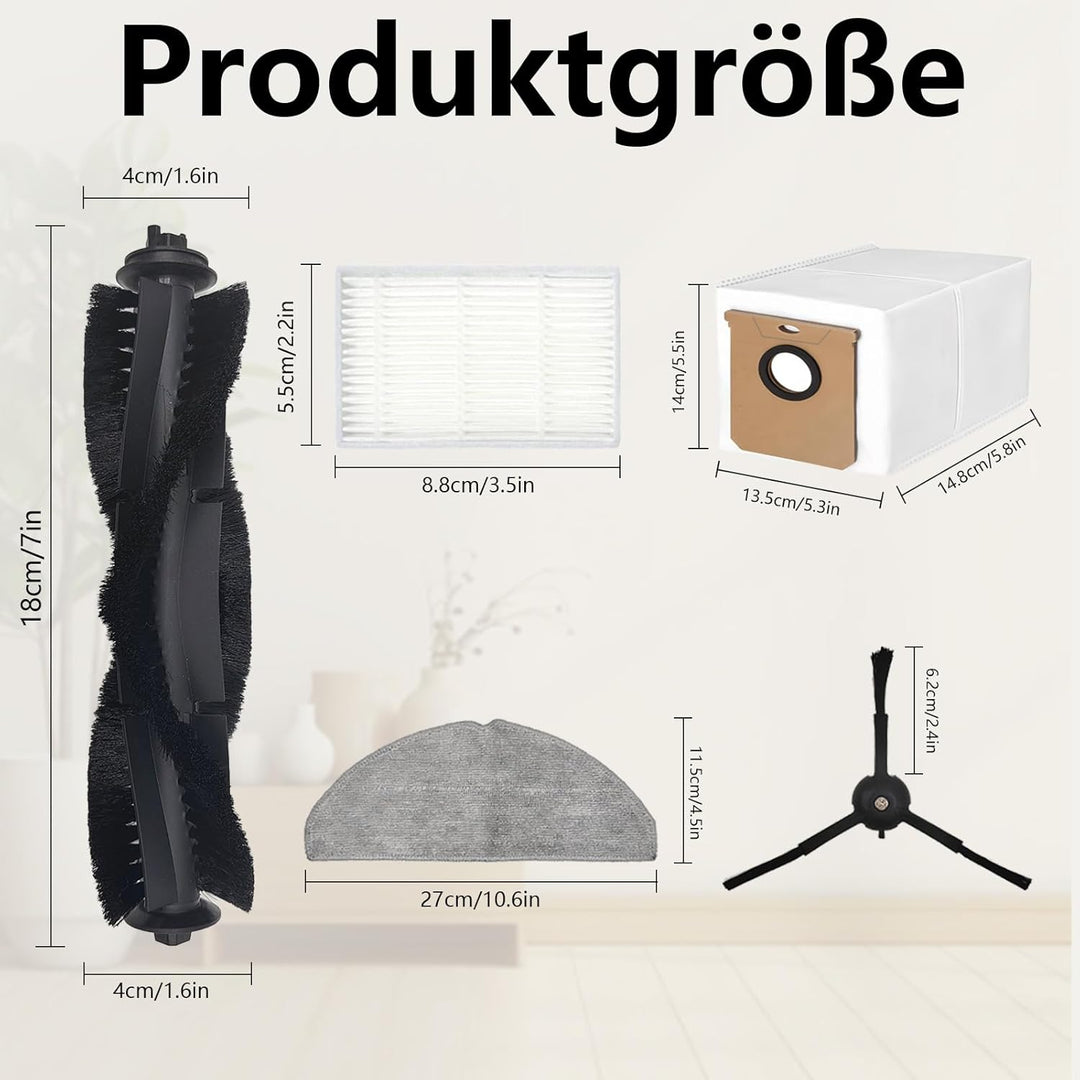 Zubehör für Tapo RV30 Max Plus/ RV30 Max/ RV20 Max/ RV20 Max Plus Staubsauger, 2 Hauptbürste, 6 Filt