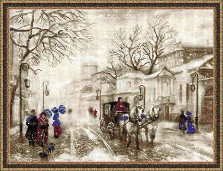 Riolis Kreuzstich-Set, Motiv: antike Strasse, Braun, OSFA