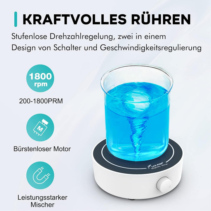 LABFISH Magnetrührer Labor 200-1800PRM labormagnetrührer Max Stirring 3000ml Kapazität magnetmischer