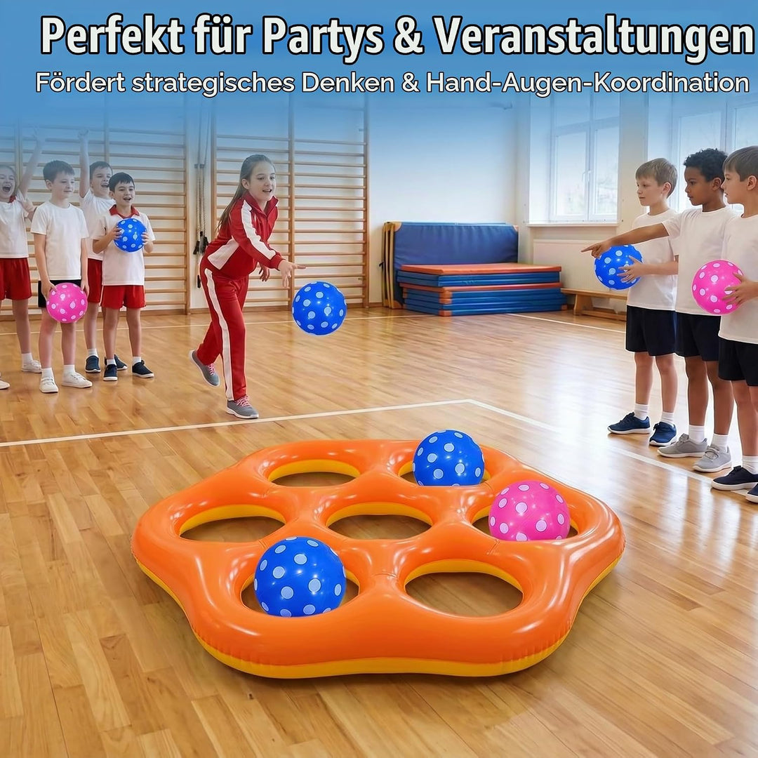 Aufblasbares Tic Tac Toe Pool Spiel, Grosses Schwimmendes Wurfspiel mit 6 Spielfiguren, Wasser Spiel