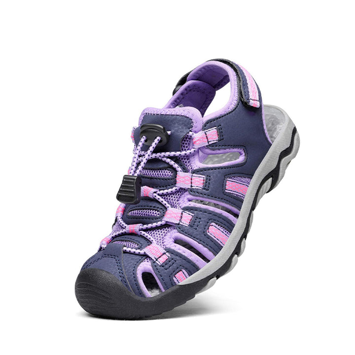 DREAM PAIRS Unisex Kinder 160912-k Sportsandalen 28 EU Lila Hell Grau, 28 EU Lila Hell Grau