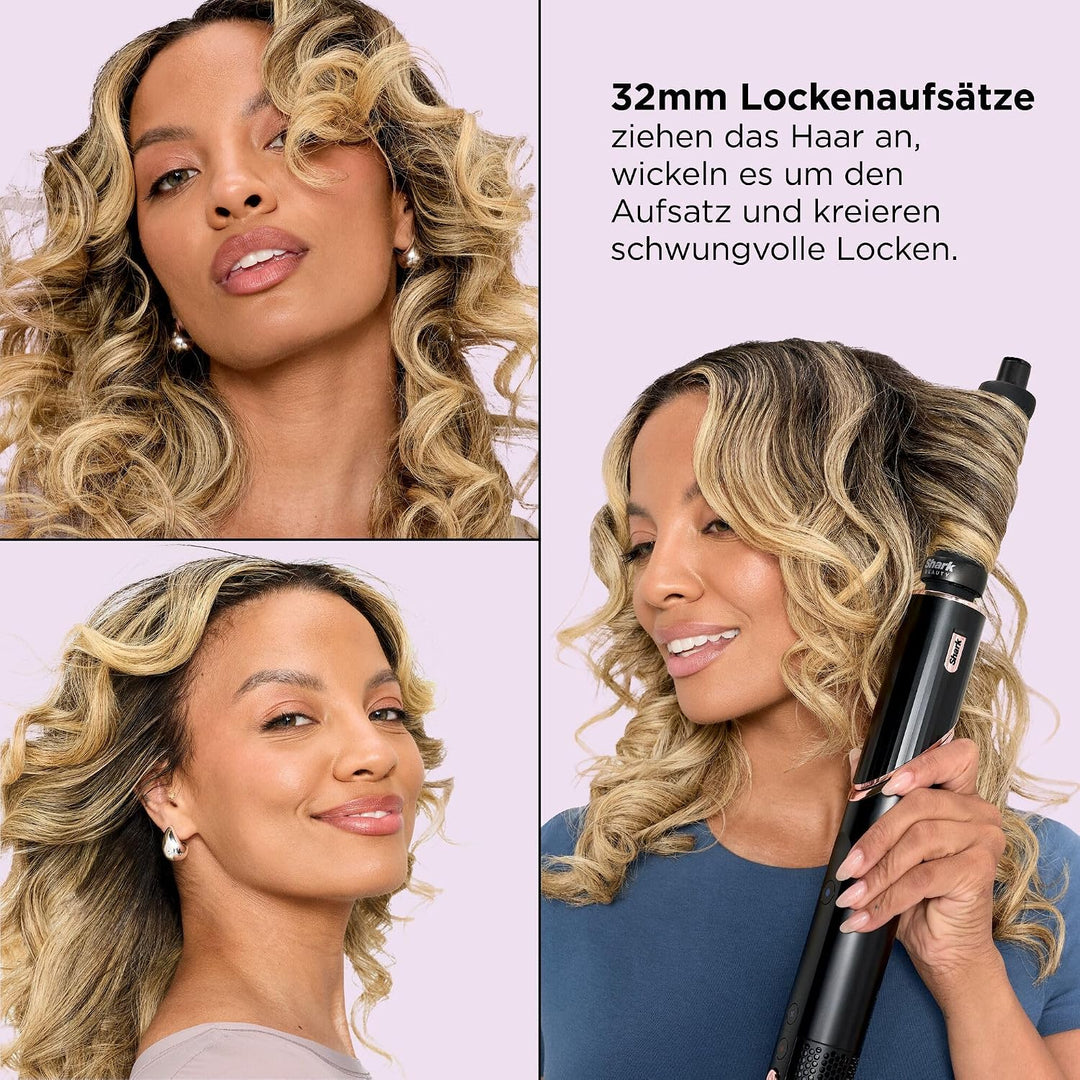 Shark FlexStyle 3-in-1 Luftstyler & Haartrockner, Auto-Wrap-Lockenaufsatz, Ovalbürste, Konzentrator,