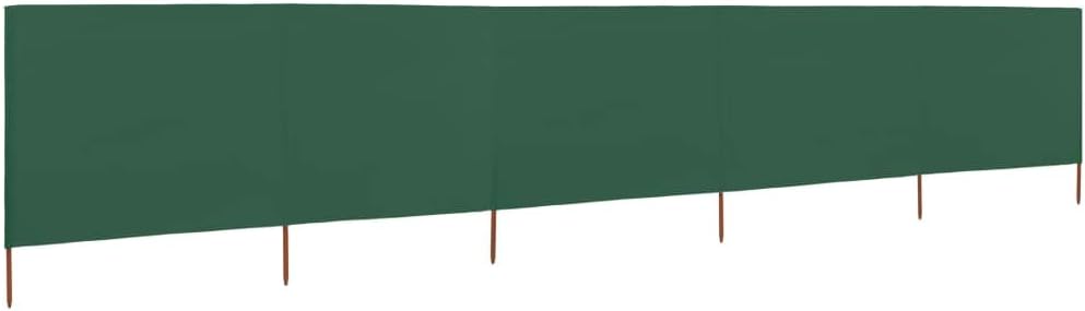 5 Paneele Windschutz Stoff 600x80cm Grün Camping Windschutz Blocker Windblocker Garten Strand Sonnen